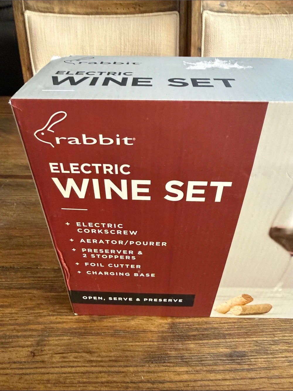 Rabbit Electric Wine Set - Black and Silver
